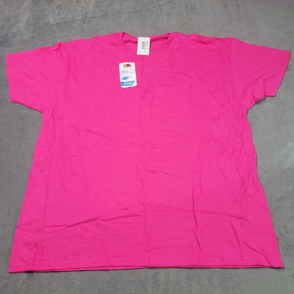 Fruit of the Loom T-Shirt Womens XL Pink 360 Breathe EverSoft 3930FR Cyber Pink